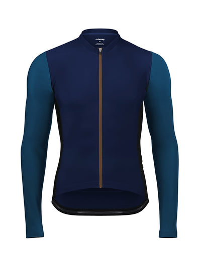 Skyline Fleece-lined Thermal Long Sleeve Jersey - Navy Indigo